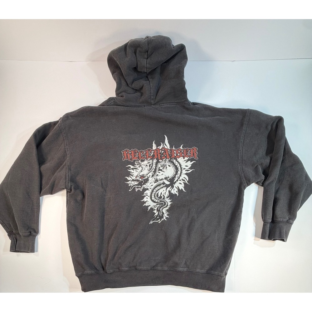 Brandy Melville Hellraiser Dragon Oversized Hoodie Faded Black Pullover One Size